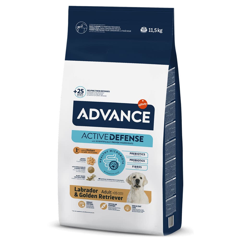 Advance Labrador &amp; Golden Retriever - Ração seca para cão adulto de raça - Frango e arroz