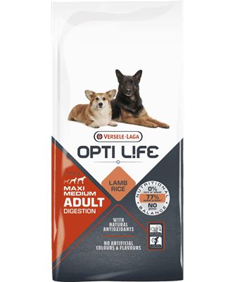 Opti Life Digestion Cão Medium/Maxi Adulto - Cordeiro e arroz