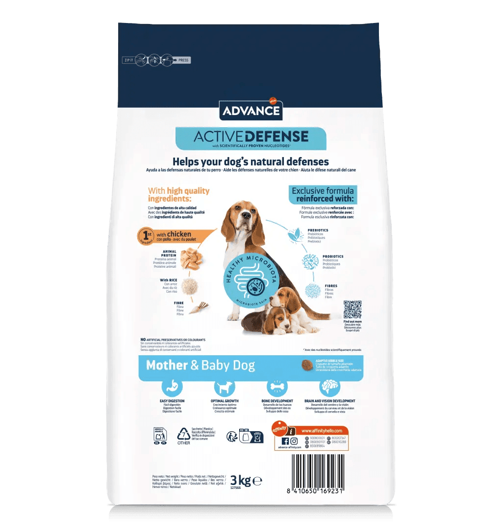 Advance Mother Dog &amp; Inicial - Ração seca para cadela gestante/lactante e cachorro - Frango e arroz - 4