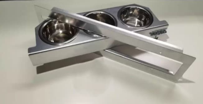 Comedouro Giratório 3 Taças Inox 13Cm