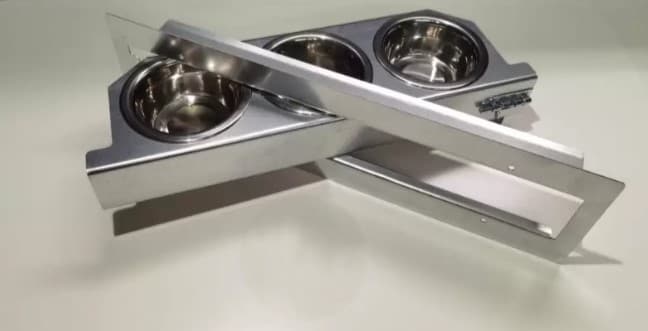 Comedouro Giratório 3 Taças Inox 17Cm