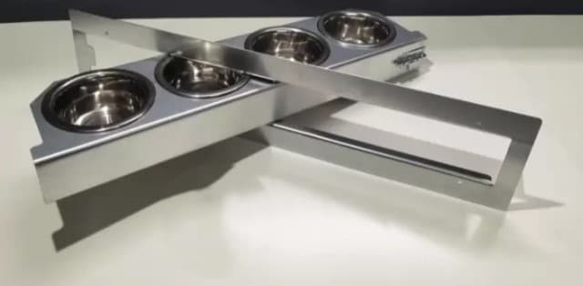 Comedouro Giratório 4 Taças Inox 13Cm