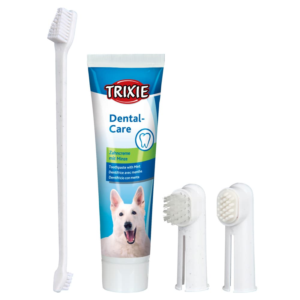 CONJUNTO DE HIGIENE DENTÁRIA PARA CÃES - TRIXIE