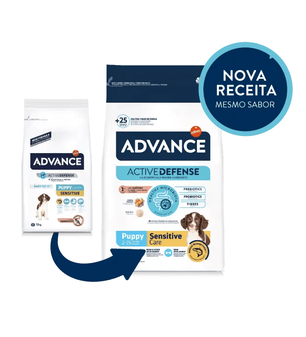 Advance Puppy Sensitive - Ração seca para cachorro com sensibilidades - Salmão e arroz